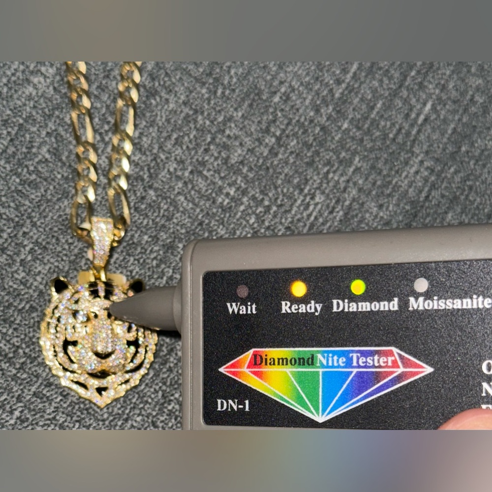 4 cttw VVS GRA Certified Lion Diamond Pendant, Custom made Moissanite Men Charm - Picture 7 of 8